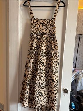 ASOS Beige and Black Animal Print Maxi Dress